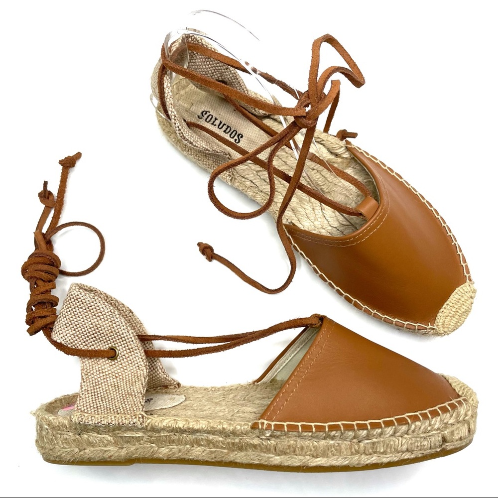 Tan Leather Soludos Espadrille NWOB Size 9 1/2